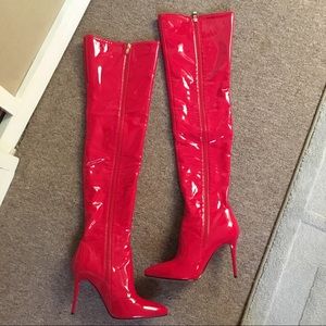 Thigh High Faux Patent Leather Boots US 9.5 NEW